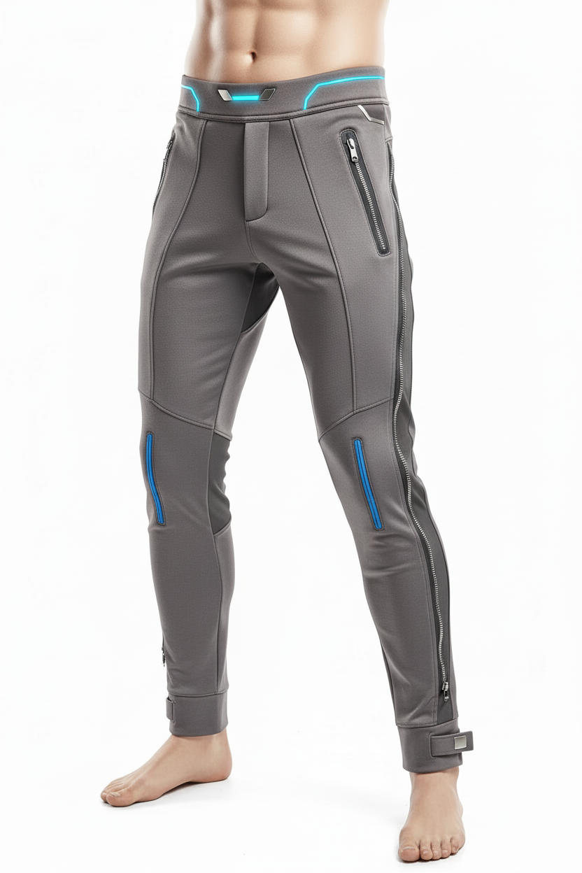 Gray Futuristic Adaptive Pants