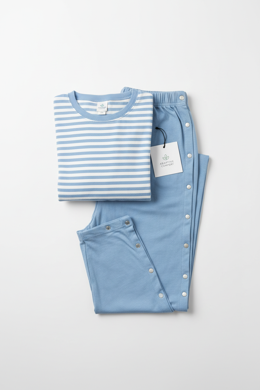 Adaptive pajamas with snap closures