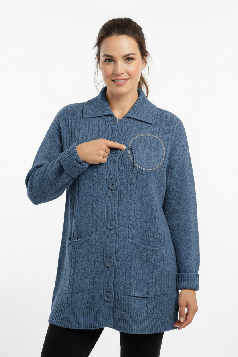 Blue Adaptive Infusion Cardigan