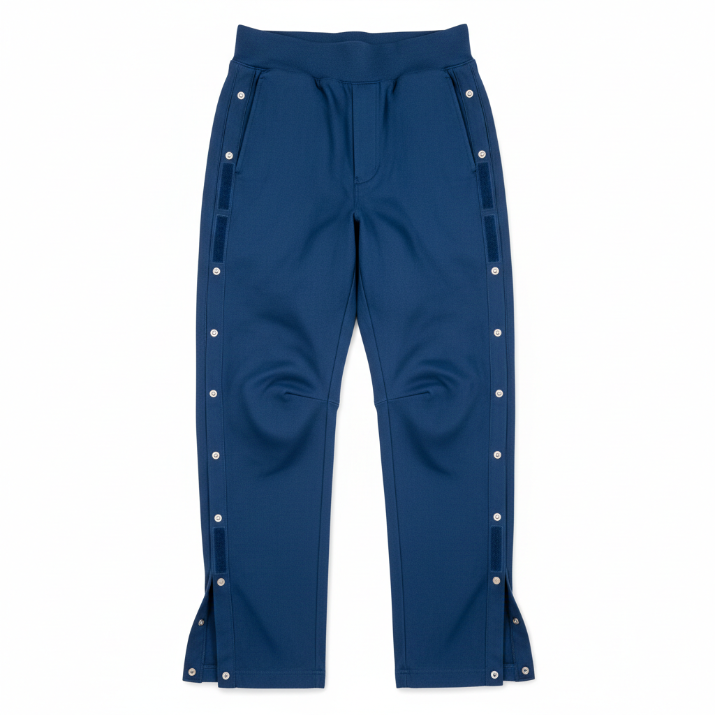 Blue Adaptive Pants with Side Openings