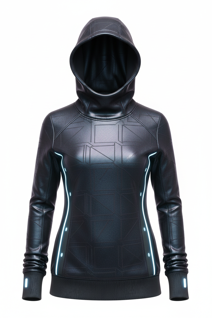 Futuristic adaptive hoodie - front view