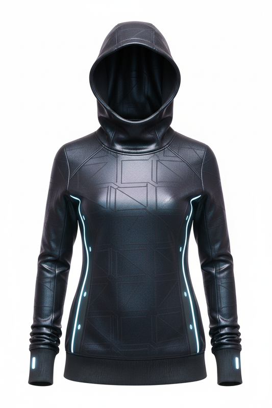 Futuristic adaptive hoodie - front view