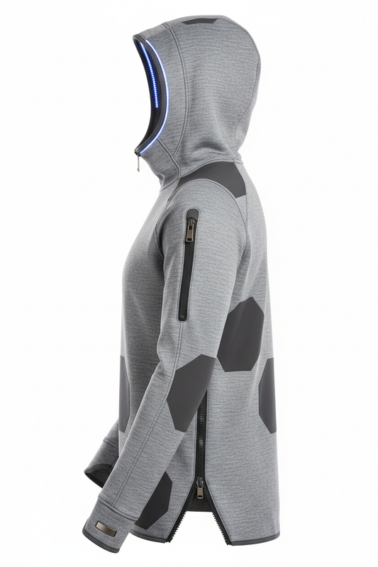 Futuristic adaptive hoodie - side view