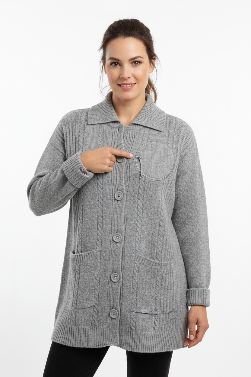 Gray Adaptive Infusion Cardigan