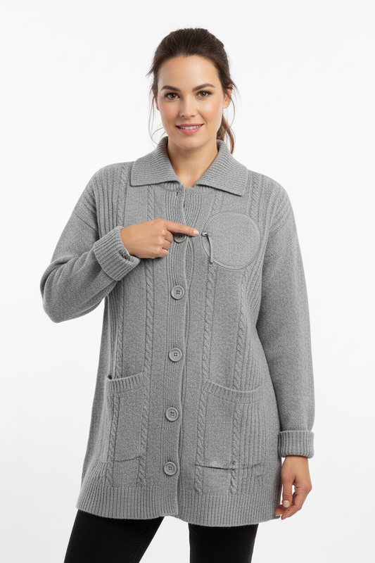 Gray Adaptive Infusion Cardigan