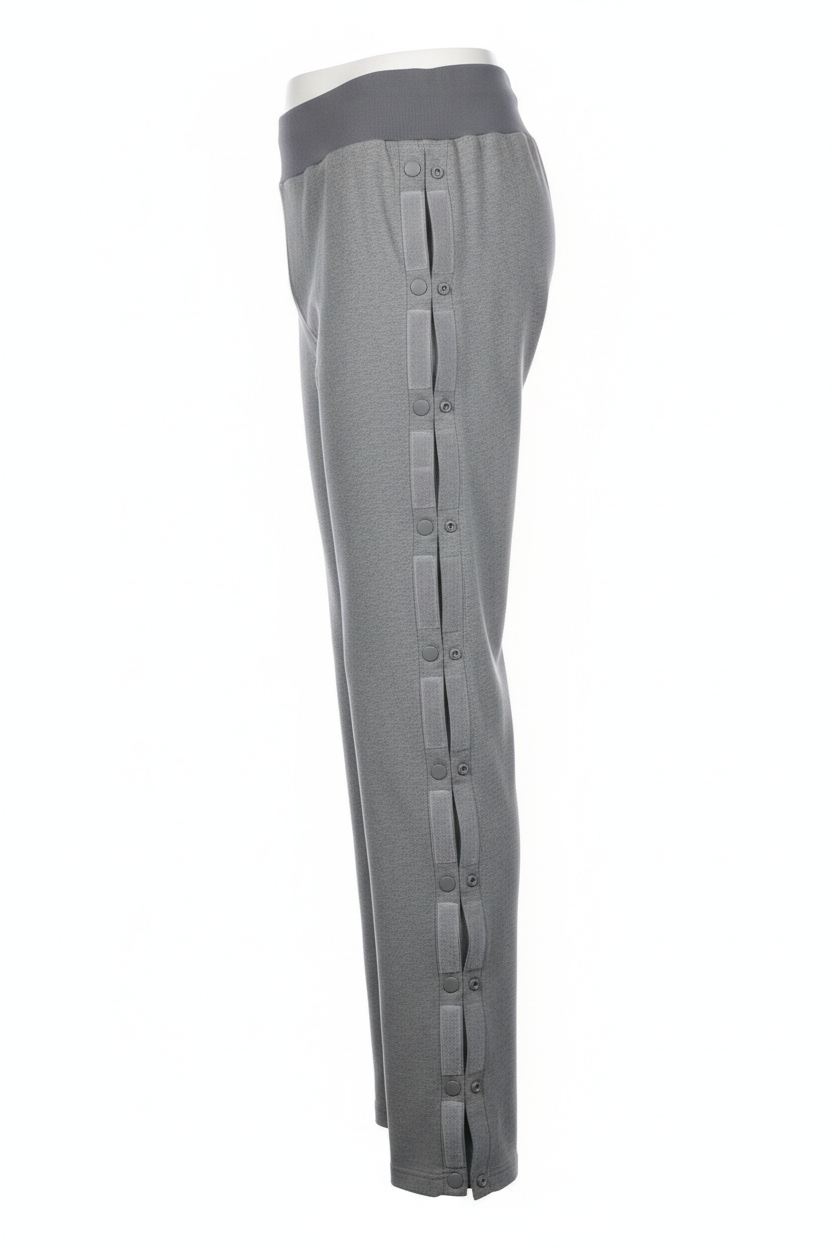 Gray adaptive pants side view