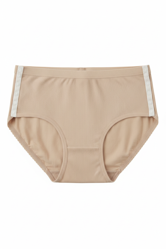 Adaptive women's underwear with side snap closures