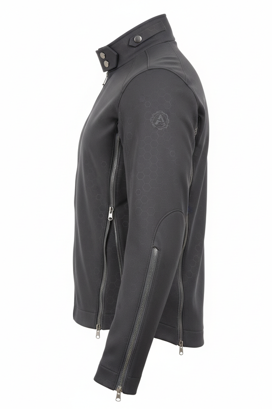 Futuristic adaptive jacket - side view with openings