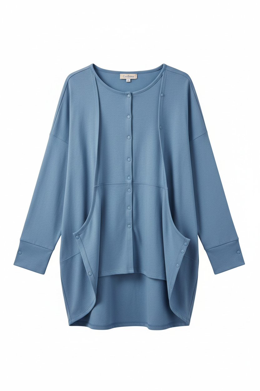 Adaptive shirt with back opening for elderly