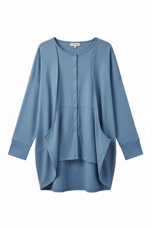 Adaptive shirt with back opening for elderly