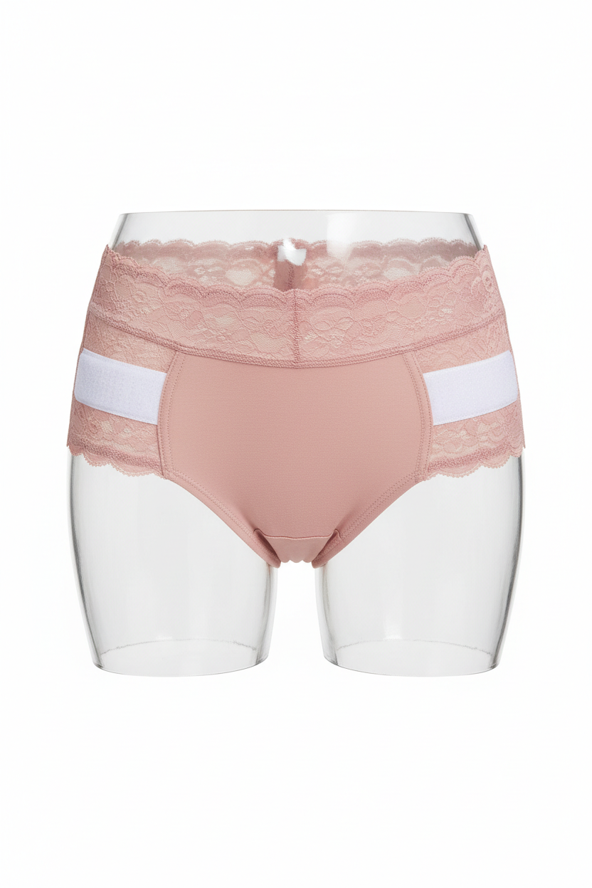 Adaptive women's underwear with velcro openings