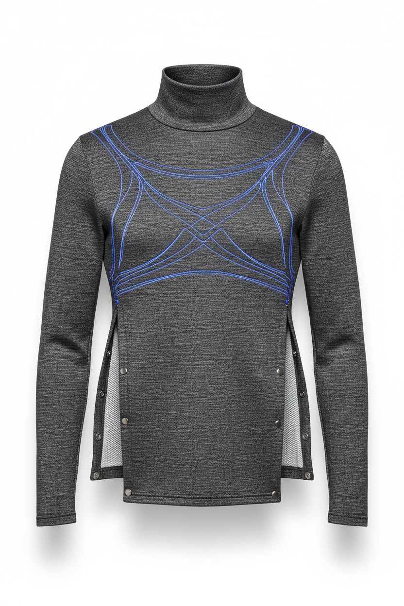 Futuristic adaptive sweater - front view