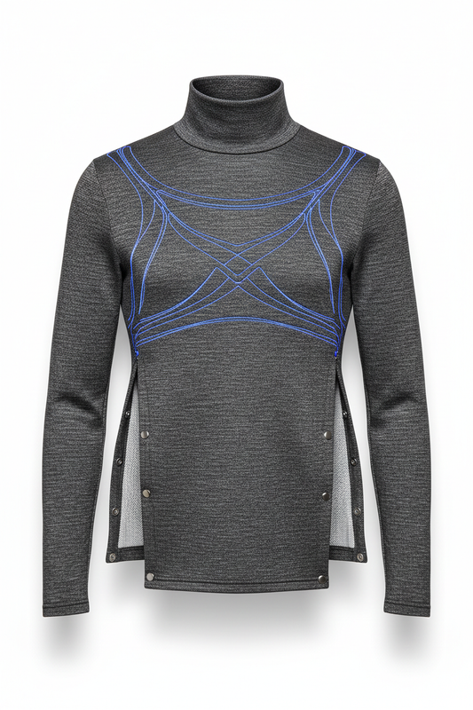 Futuristic adaptive sweater - front view