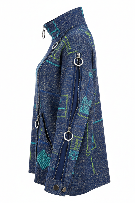 Futuristic adaptive sweater - side view showing sleeve openings