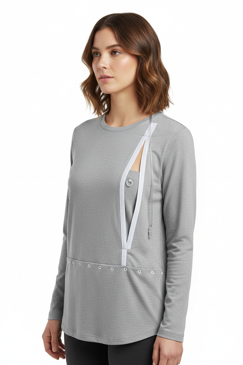 Port access detail on infusion shirt