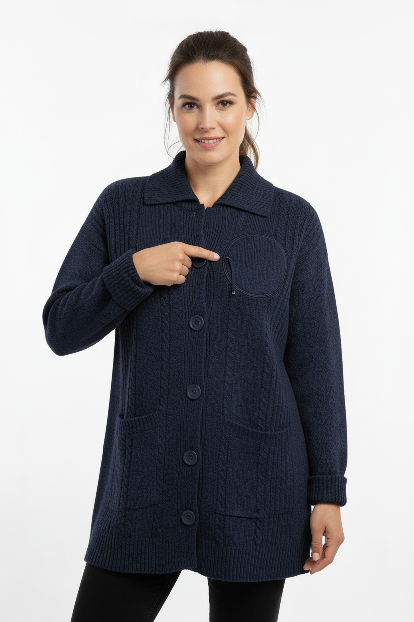 Navy Adaptive Infusion Cardigan