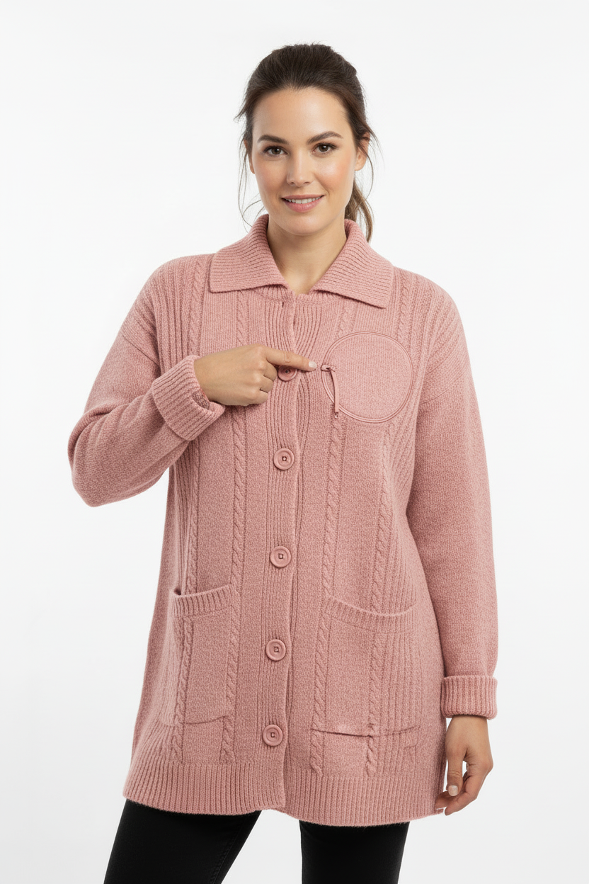 Pink Adaptive Infusion Cardigan