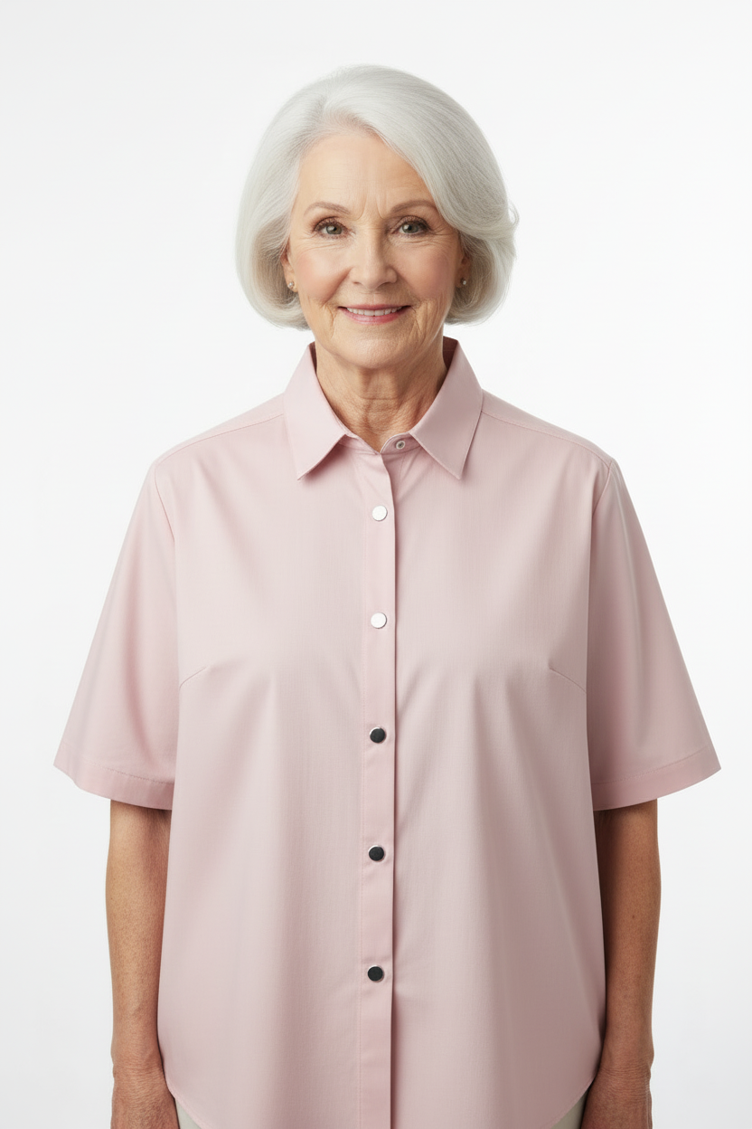 Pink Adaptive Shirt with Magnetic Closures