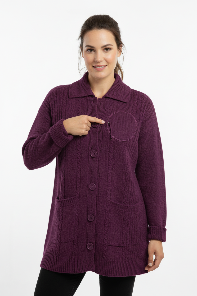 Purple Adaptive Infusion Cardigan