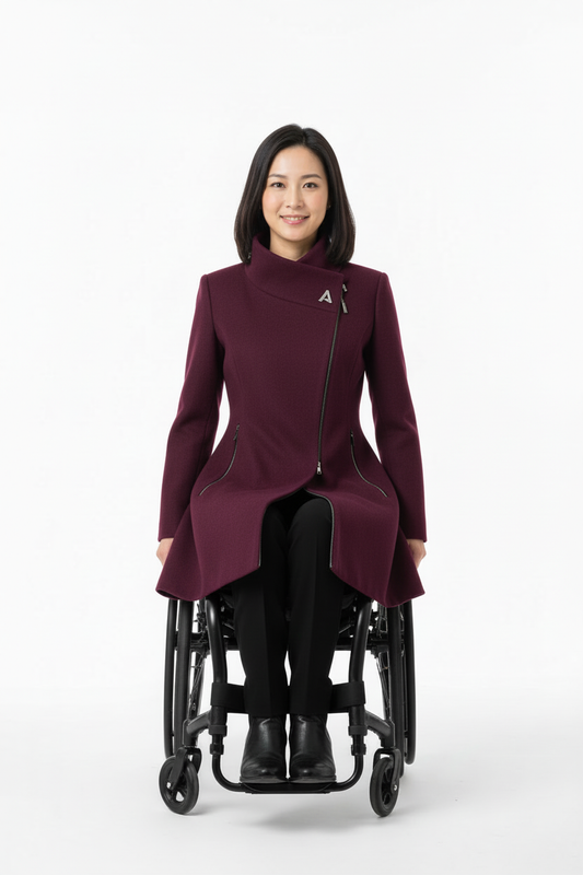 Purple Adaptive Wheelchair-Friendly Coat