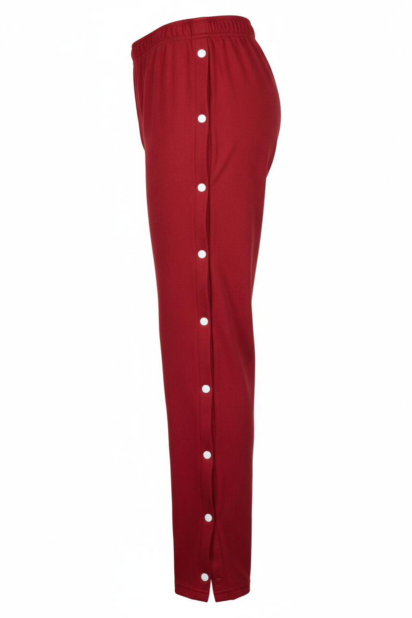 Red adaptive pants side view