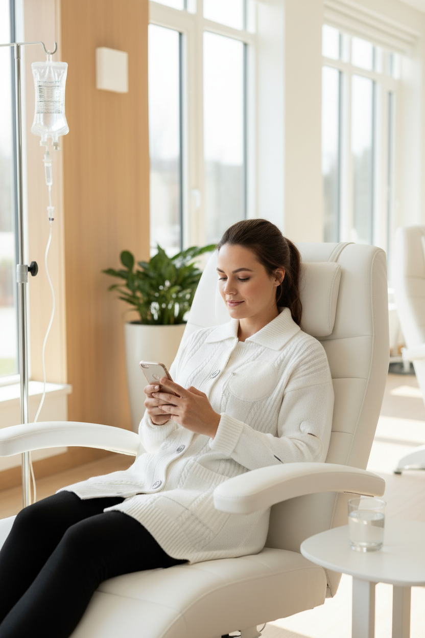 White Adaptive Cardigan - Lifestyle in Treatment