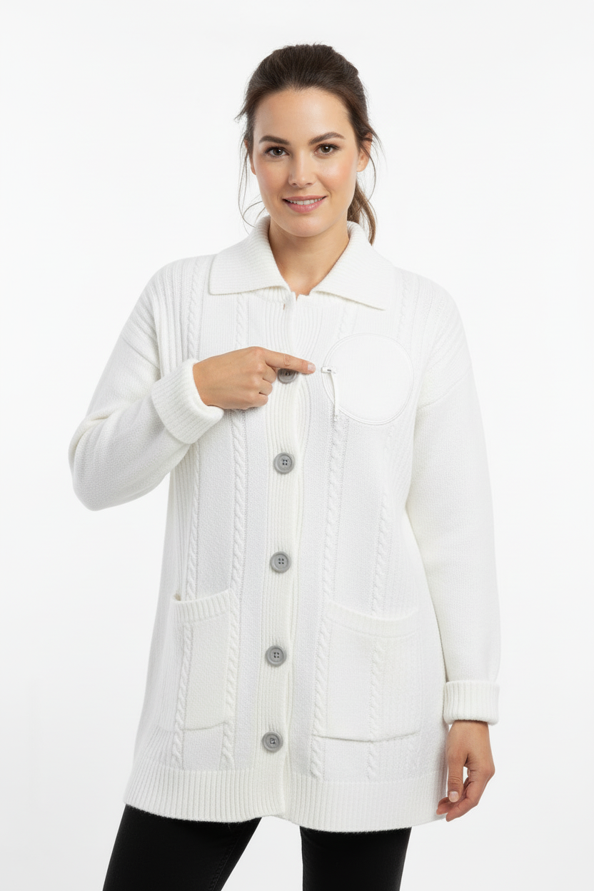 White Adaptive Infusion Cardigan