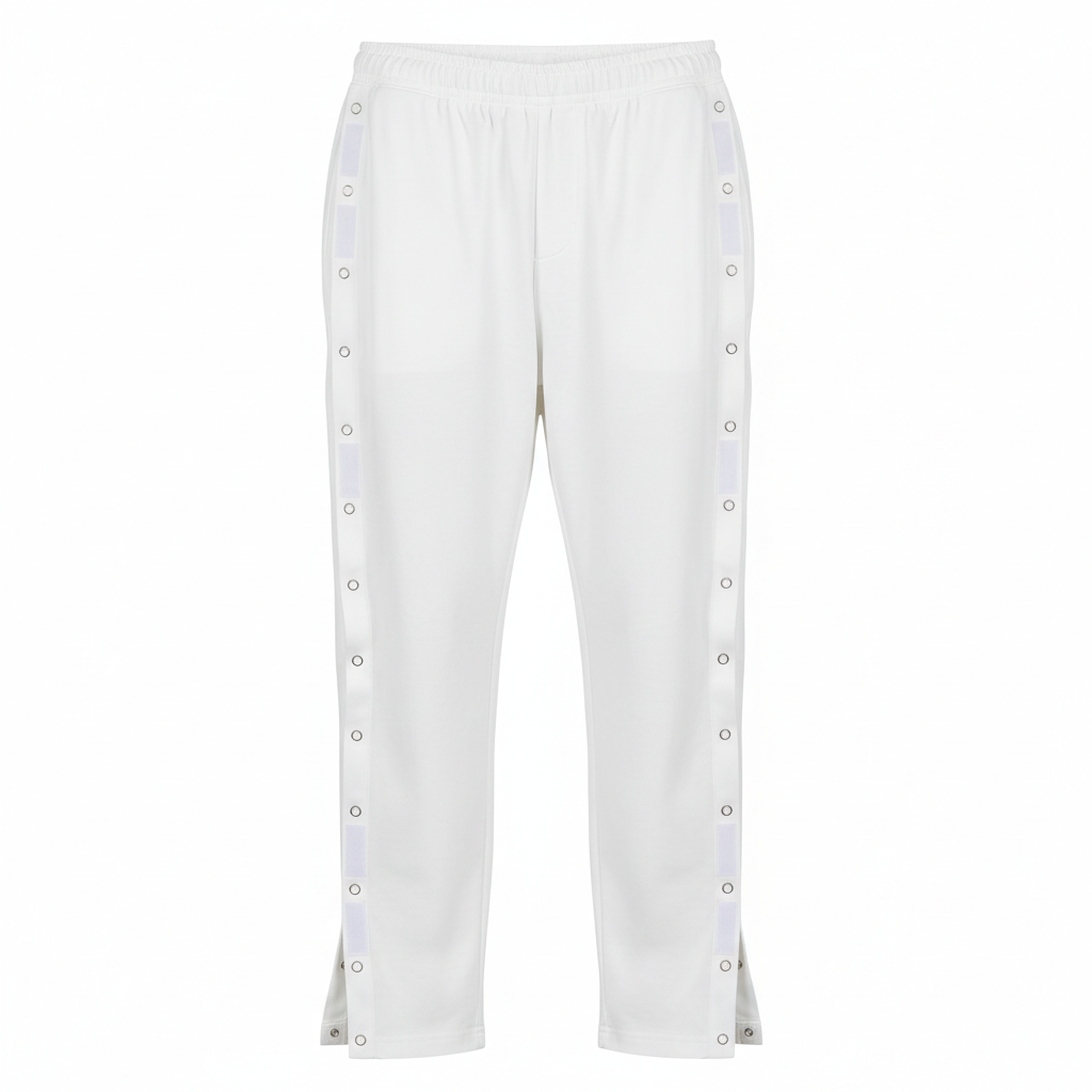 White Adaptive Pants with Side Openings