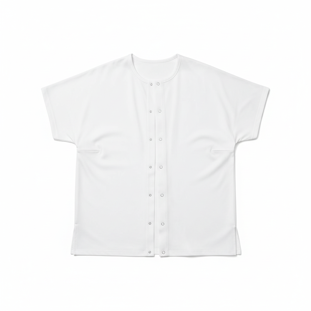White Adaptive Post-Surgery Shirt